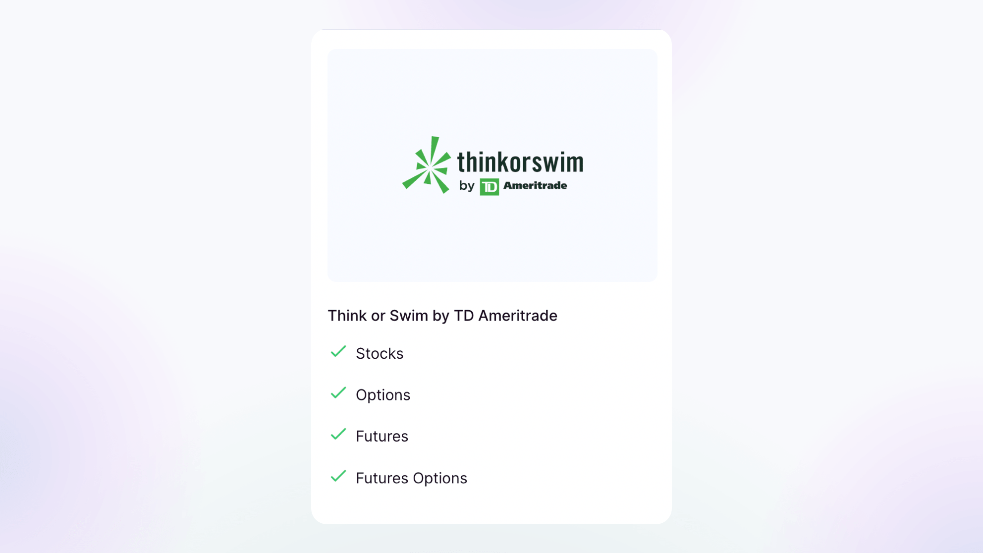 Think or Swim by TD Ameritrade - TradeZella